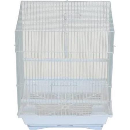 Yml Group YML Group A1124MWHT 11 x 8.5 x 14 in. Flat Top Small Parakeet Cage; White A1124MWHT